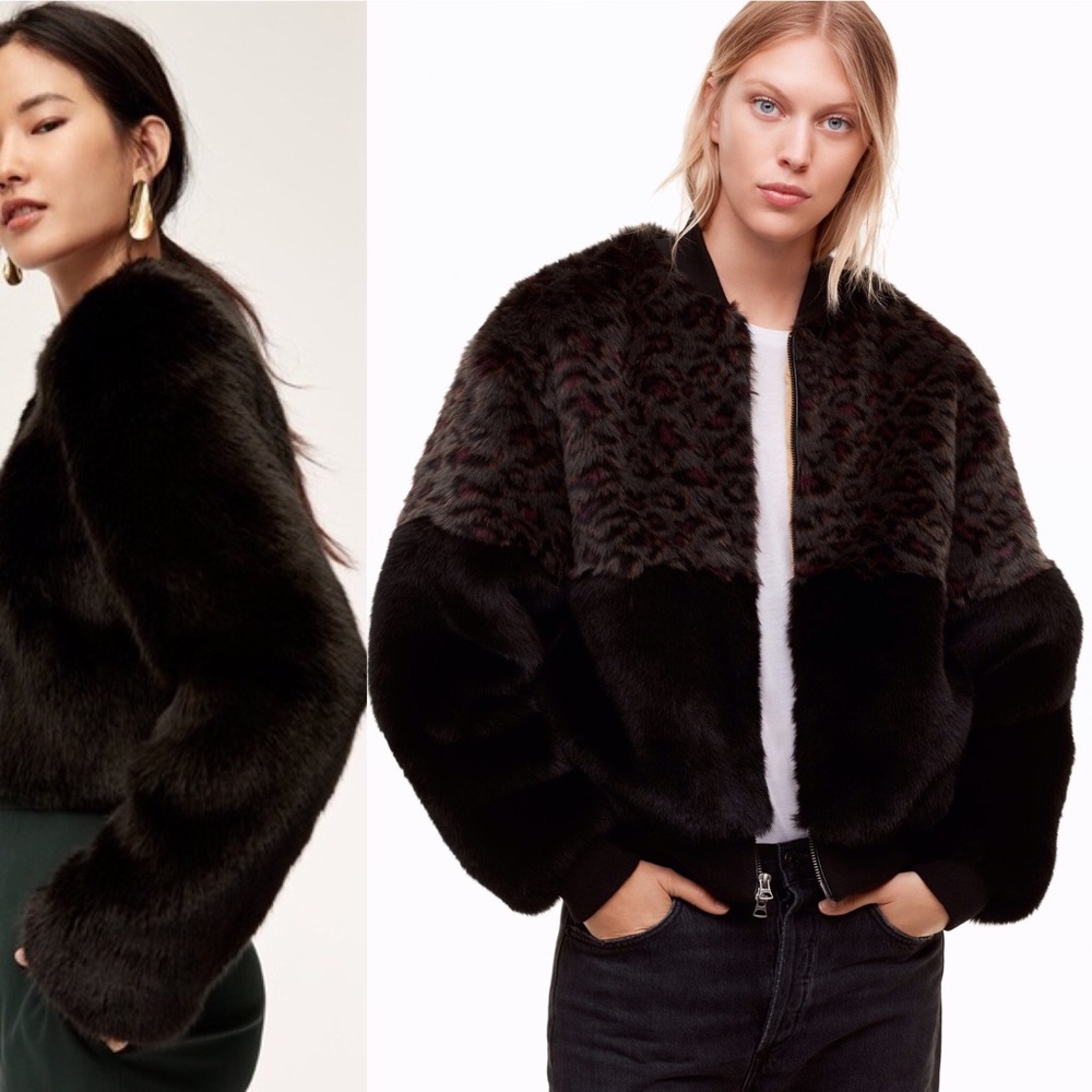 ARITZIA Golden Tna faux fur coat Mahoney Bomber - Picture 7 of 16